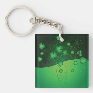 Green Shamrock Clover St Patrick’s Day Luck Keychain