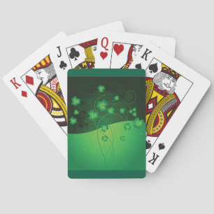 Green Shamrock Clover St Patrick’s Day Luck Playing Cards