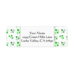 Green Shamrock Custom Return Address Template