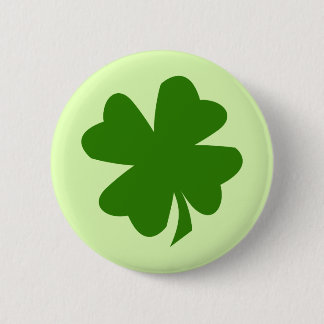 Green shamrock four leaf clover lucky St Patrick's 2 Inch Round Button