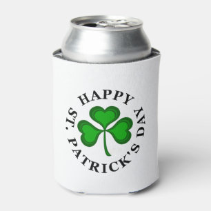 Green Shamrock HAPPY ST. PATRICK'S DAY Can Cooler