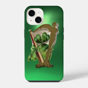 GREEN SHAMROCK HARP green iPhone 14 Case