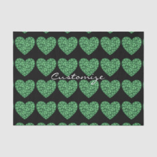 Green Shamrock Heart St Patrick's Day Tissue Paper