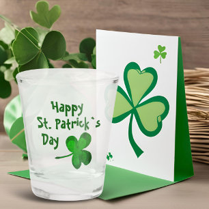 Green Shamrock Irish Happy St. Patrick`s Day Shot Glass