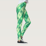 Green Shamrock Lucky Saint Patricks Day Fun Leggings<br><div class="desc">The luck of the Irish will be with you when wearing these fun leggings featuring a green Shamrock diamond check pattern.  Great for a Saint Patrick's Day party,  hanging out or wearing to the gym.</div>