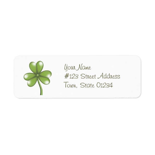 Green Shamrock Mailing Labels (Front)
