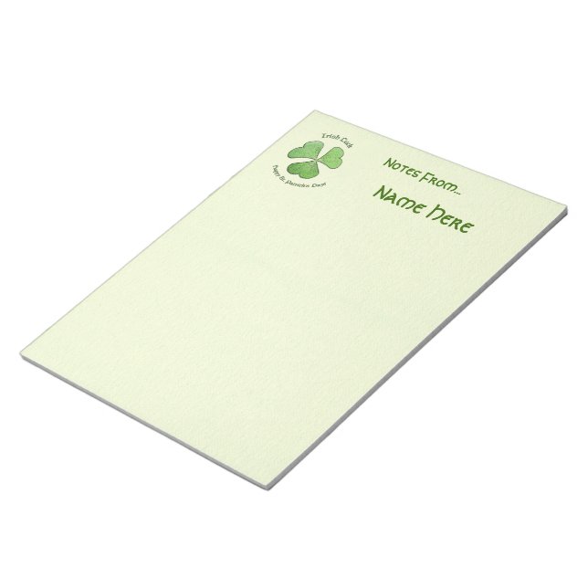 Green Shamrock Notepad (Angled)
