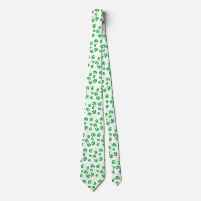 Green Shamrock of Shamrocks Holiday Neck Ties (Front)