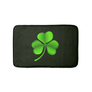 Green Shamrock on Dark Green bmcnt Bath Mat