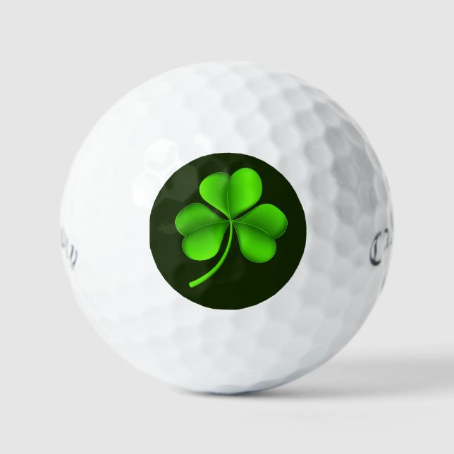 Green Shamrock On Dark Green css gbcnt Golf Balls (Front)