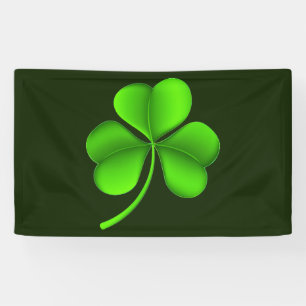 Green Shamrock On Dark Green (h) bnrcn Banner