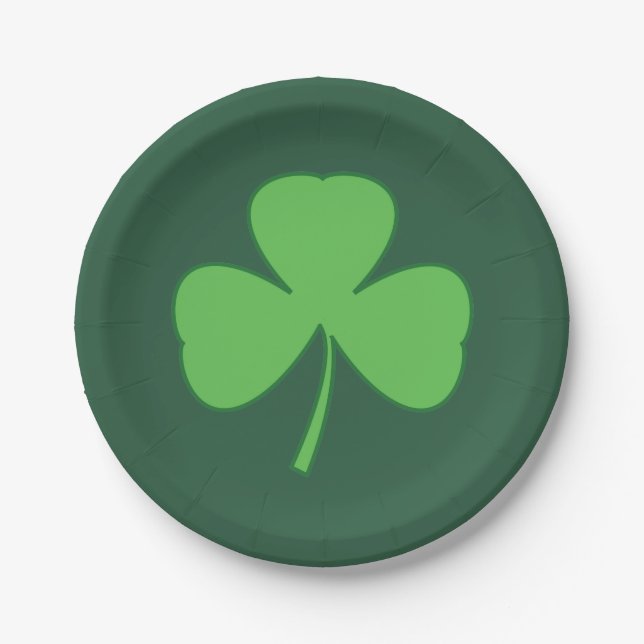 Green Shamrock Paper Plates (Front)