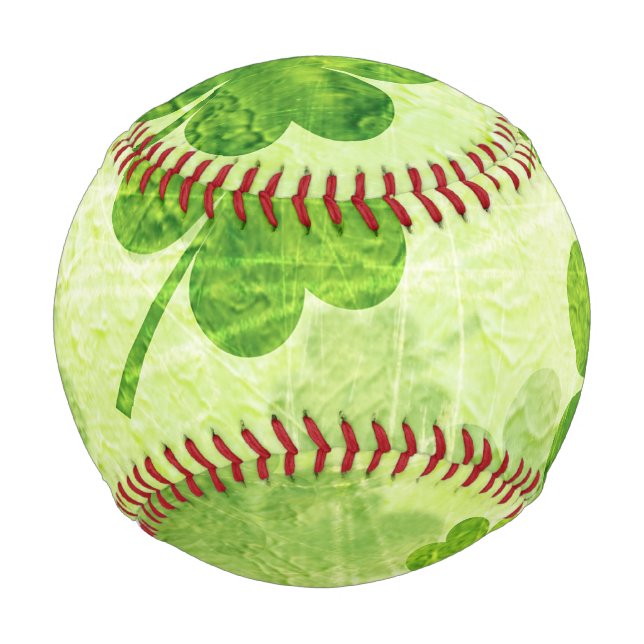 Green Shamrock Pattern Baseball (Back)