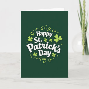 Green Shamrock Pattern Day Card