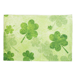 Green Shamrock Pattern Pillowcase