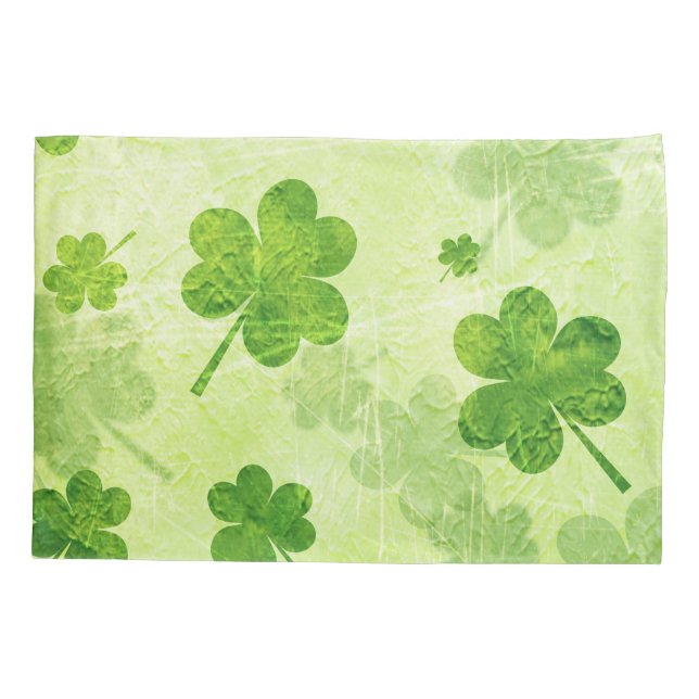 Green Shamrock Pattern Pillowcase (Back)