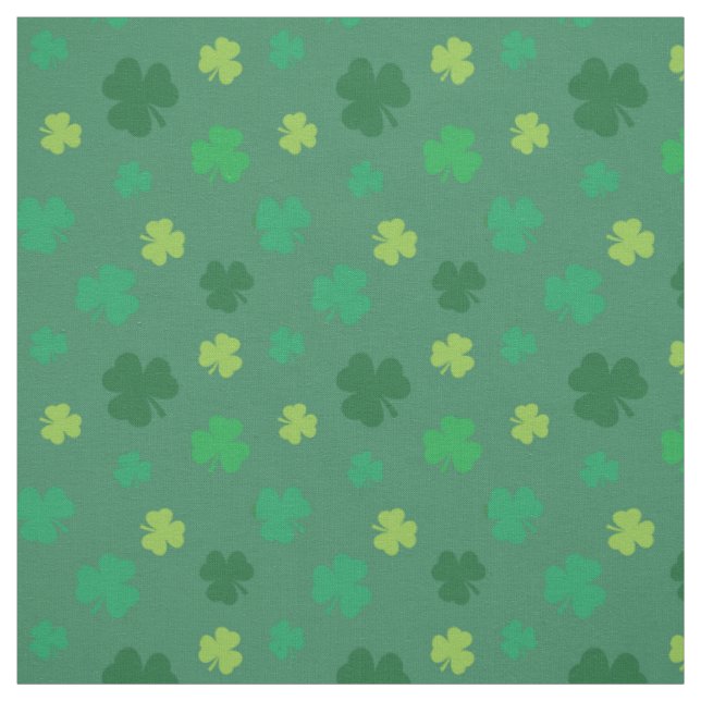 Green Shamrock Pattern St Patricks Day Fabric (Swatch)