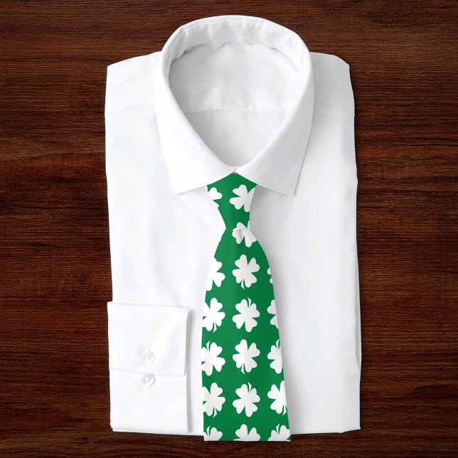 Green Shamrock Pattern St. Patrick's Day Tie (Creator Uploaded)
