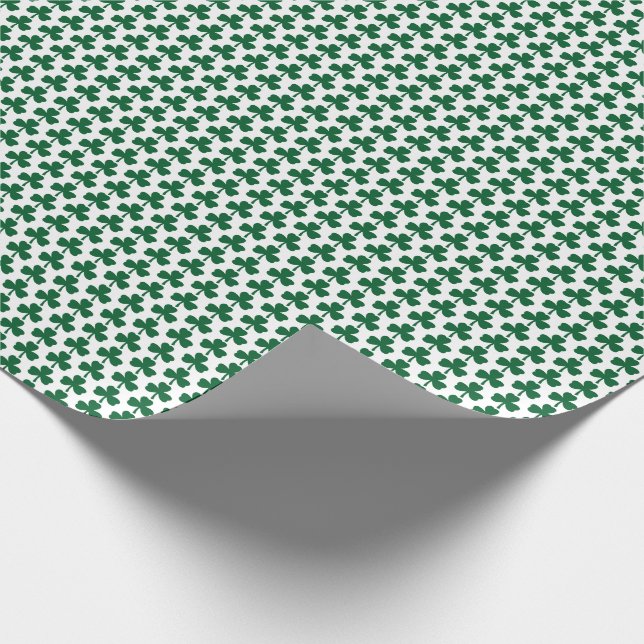 Green Shamrock Pattern Wrapping Paper (Corner)