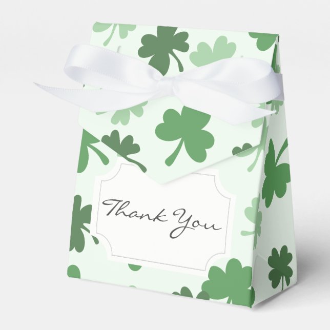 Green Shamrock patterns  St. Patrick's Day Favor Box (Front Side)