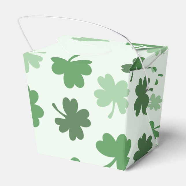 Green Shamrock patterns  St. Patrick's Day Favor Box (Back Side)