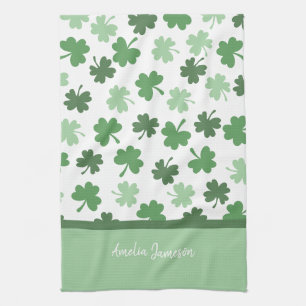 Green Shamrock patterns  St. Patrick's Day Kitchen Towel
