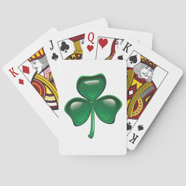 Green Shamrock Playing Cards (Back)