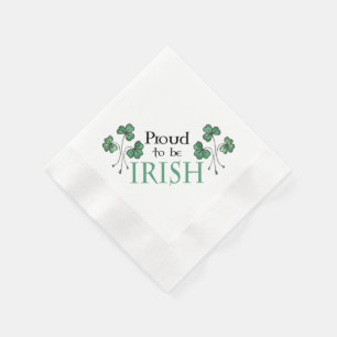 Green Shamrock Proud to be Irish Paper Napkins