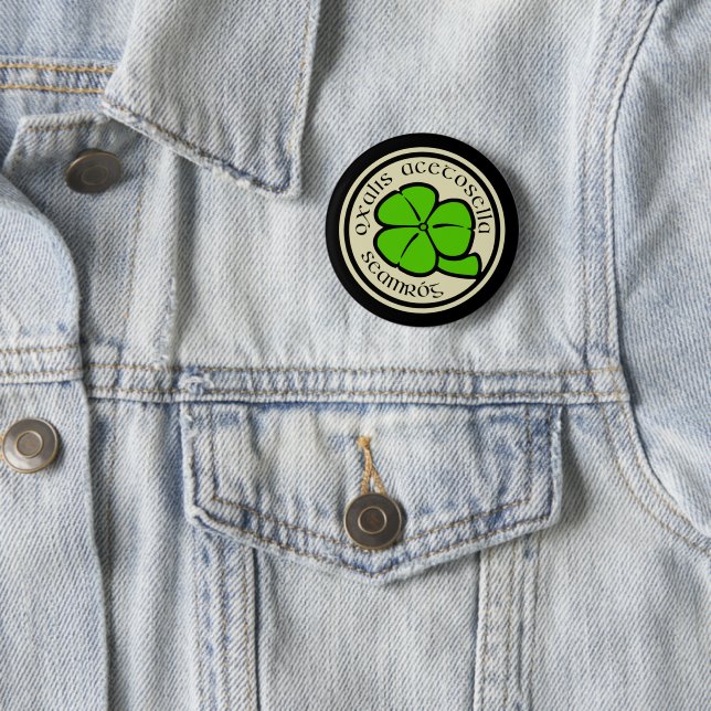 Green Shamrock Saint Patrick's Day Floral Art  2 Inch Round Button (In Situ)