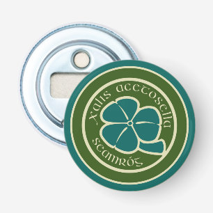 Green Shamrock Saint Patrick's Day Floral Art Bottle Opener