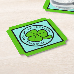 Green Shamrock Saint Patrick's Day Floral Art Paper Coaster