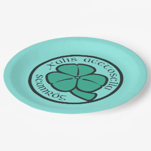 Green Shamrock Saint Patrick's Day Floral Art Paper Plate