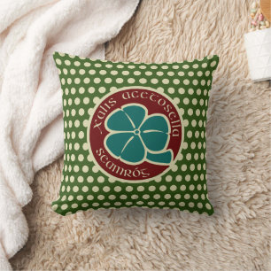 Green Shamrock Saint Patrick's Day Floral Art Throw Pillow