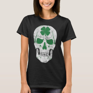 Green Shamrock Skull Irish Ireland ST PATRICKS DAY T-Shirt