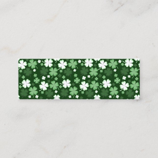 Green Shamrock, St. Patrick's Day Bookmark Mini Business Card (Front)