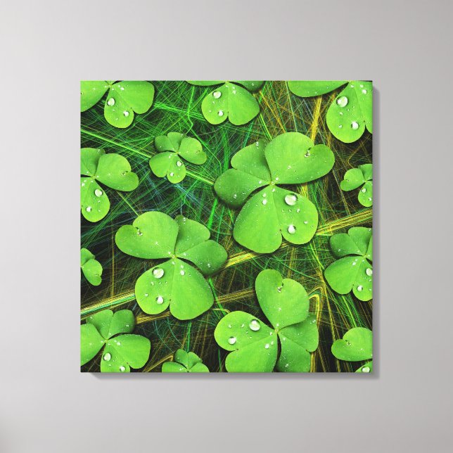 Green Shamrock St Patrick's Day Canvas Print (Front)