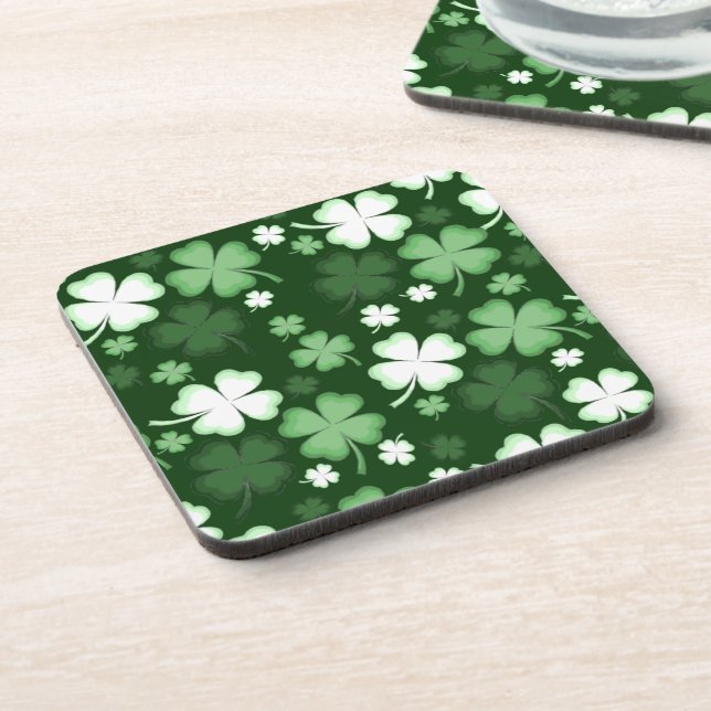 Green Shamrock, St. Patrick's Day Coaster (Left Side)