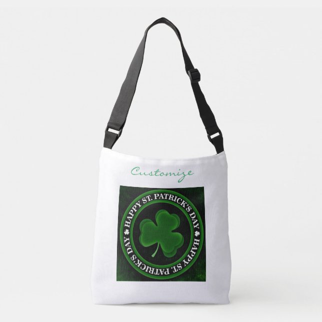 green Shamrock St Patrick's Day Crossbody Bag (Front)