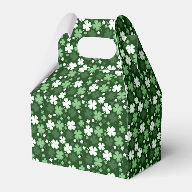 Green Shamrock, St. Patrick's Day Favor Box (Front Side)