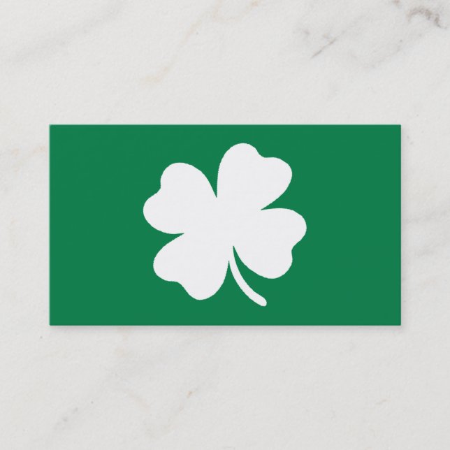 Green Shamrock  St Patricks Day Ireland Business Card (Front)