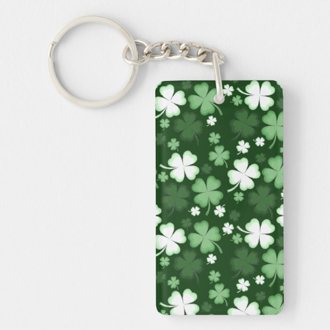 Green Shamrock, St. Patrick's Day Keychain (Front)