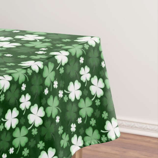 Green Shamrock, St. Patrick's Day Tablecloth (In Situ)