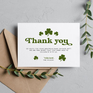 Green Shamrock St.Patrick's Day Thank You Card