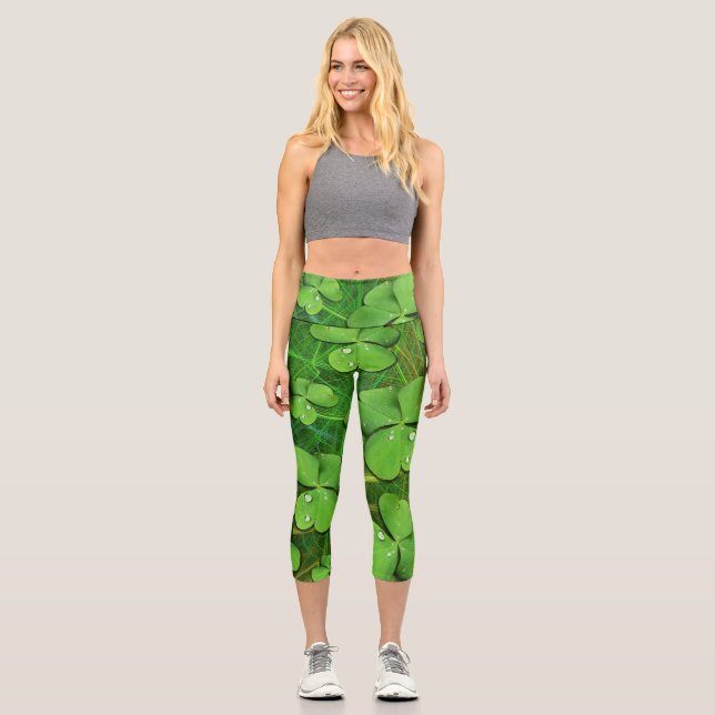 Green Shamrock St Patrick's iPhone 5 Case-Mate Capri Leggings (Front)