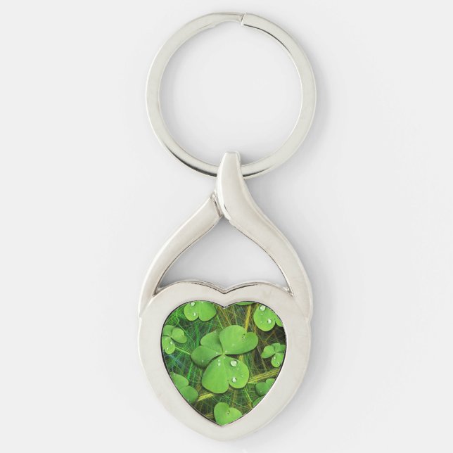 Green Shamrock St Patrick's iPhone 5 Case-Mate Keychain (Front)