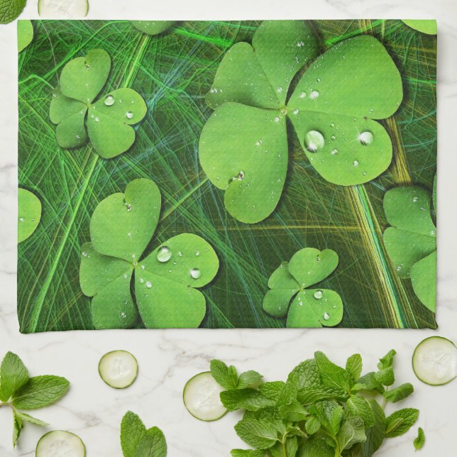 Green Shamrock St Patrick's iPhone 5 Case-Mate Kitchen Towel (Folded)