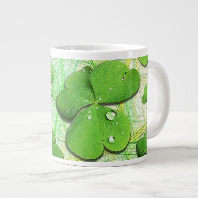 Green Shamrock St Patrick's iPhone 5 Case-Mate Large Coffee Mug (Front Right)