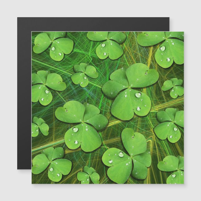 Green Shamrock St Patrick's iPhone 5 Case-Mate Magnetic Invitation (Front/Back)