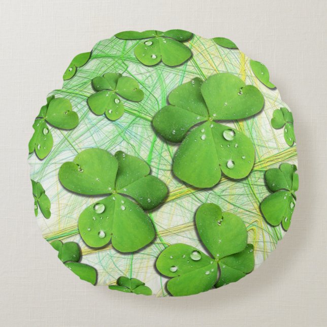 Green Shamrock St Patrick's iPhone 5 Case-Mate Round Pillow (Front)