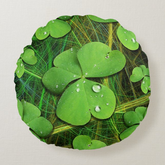Green Shamrock St Patrick's iPhone 5 Case-Mate Round Pillow (Front)